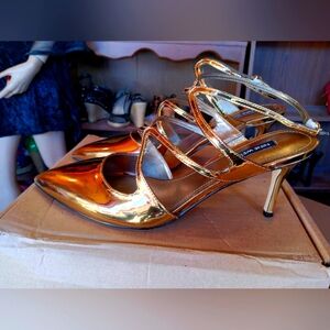 Nine West Gold metallic heels